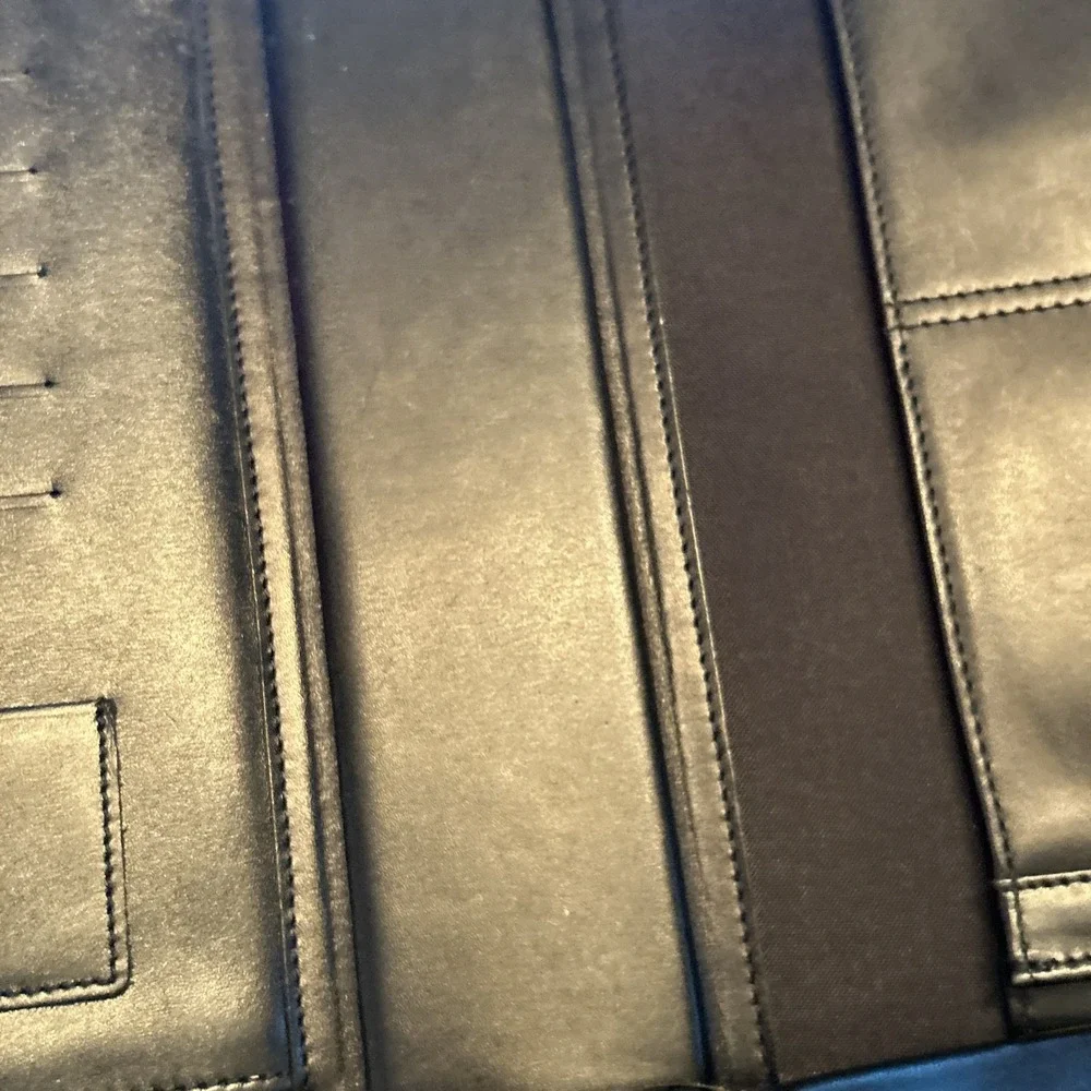 Vintage Franklin Quest Full-Grain Leather Planner Binder Black Zip Clasp‎ Handle